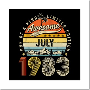 Awesome Since July 1983 Vintage 40th Birthday Posters and Art